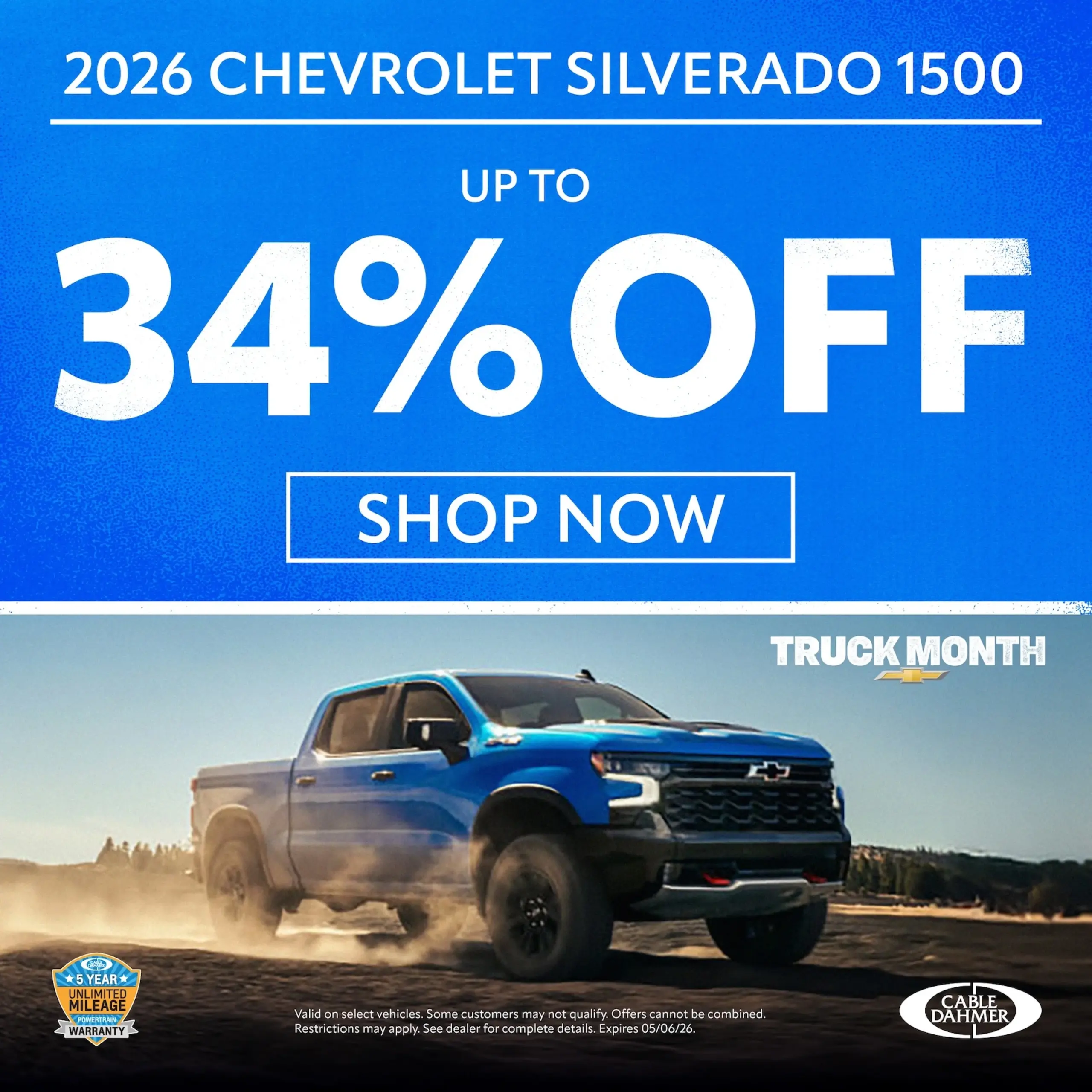 2026 Chevrolet Silverado 1500 warranty details