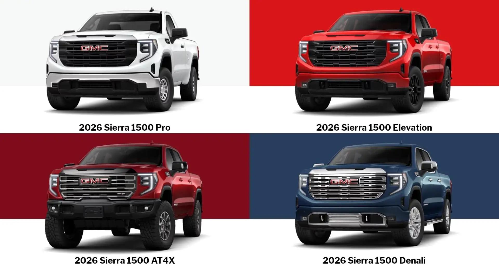 2026 GMC Sierra 1500 Trim Level Comparison Jim Hudson Buick GMC