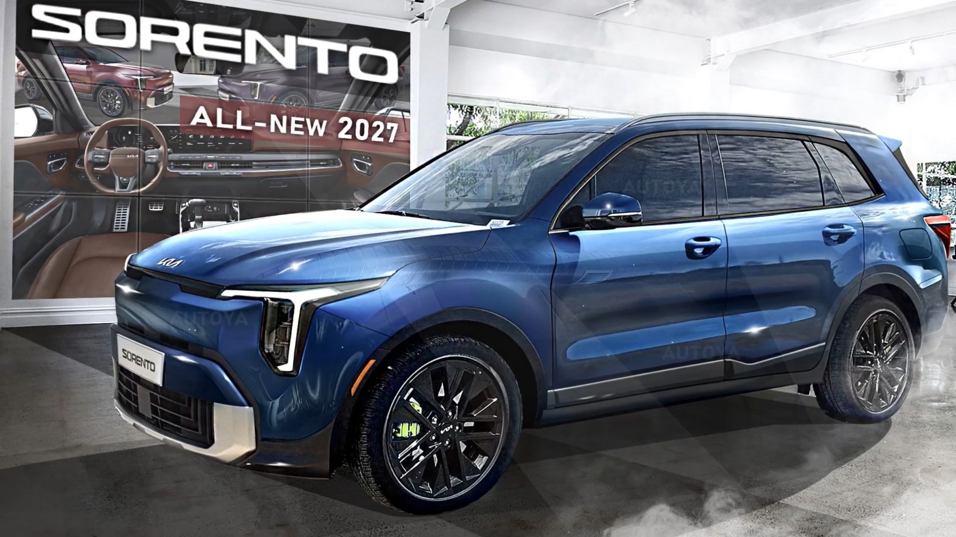 All New 2027 Kia Sorento Jumps From Behind A CGI Curtain With Ritzy Colors And More Space Autoevolution