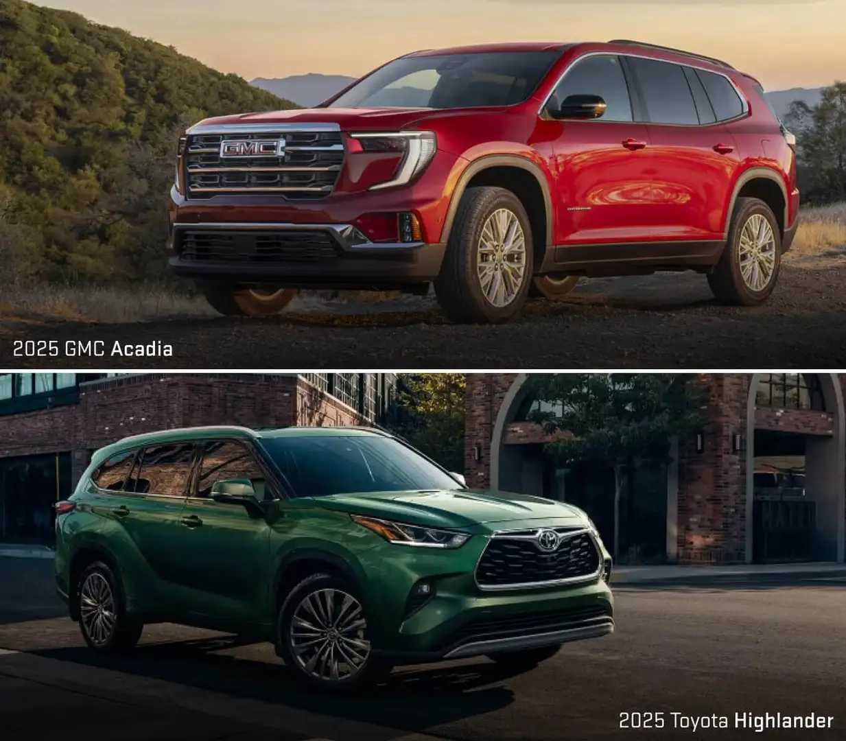 GMC Acadia Vs Toyota Highlander Compare Your Next SUV