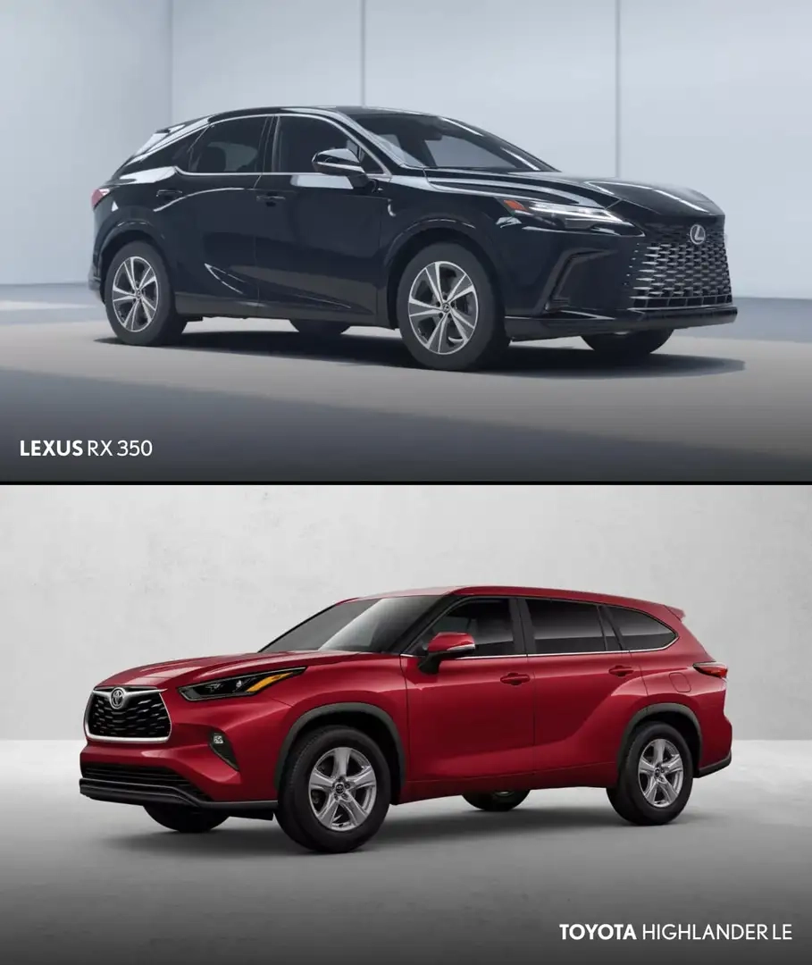 Lexus RX 350 Vs Toyota Highlander Reliability Specs More